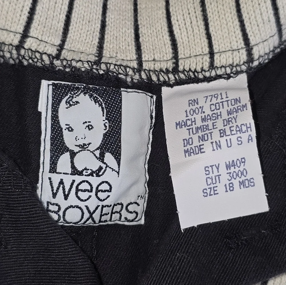 Wee Boxers Stylish Vintage B/W Kids One Piece Black Lightweight Denim 18 Month